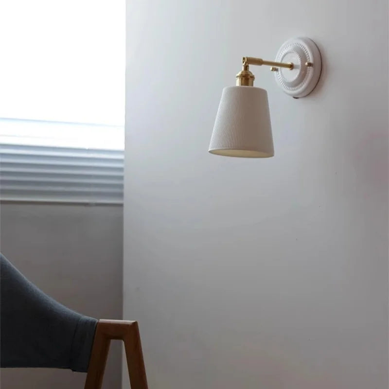 Afralia™ Striped Ceramic LED Wall Sconce: Modern Nordic Interior Light