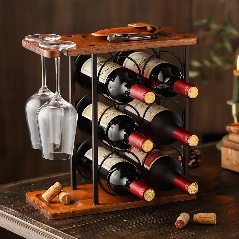 Afralia™ Wine Bottle Display Stand Rack Holder Storage Shelf Accessories Stand