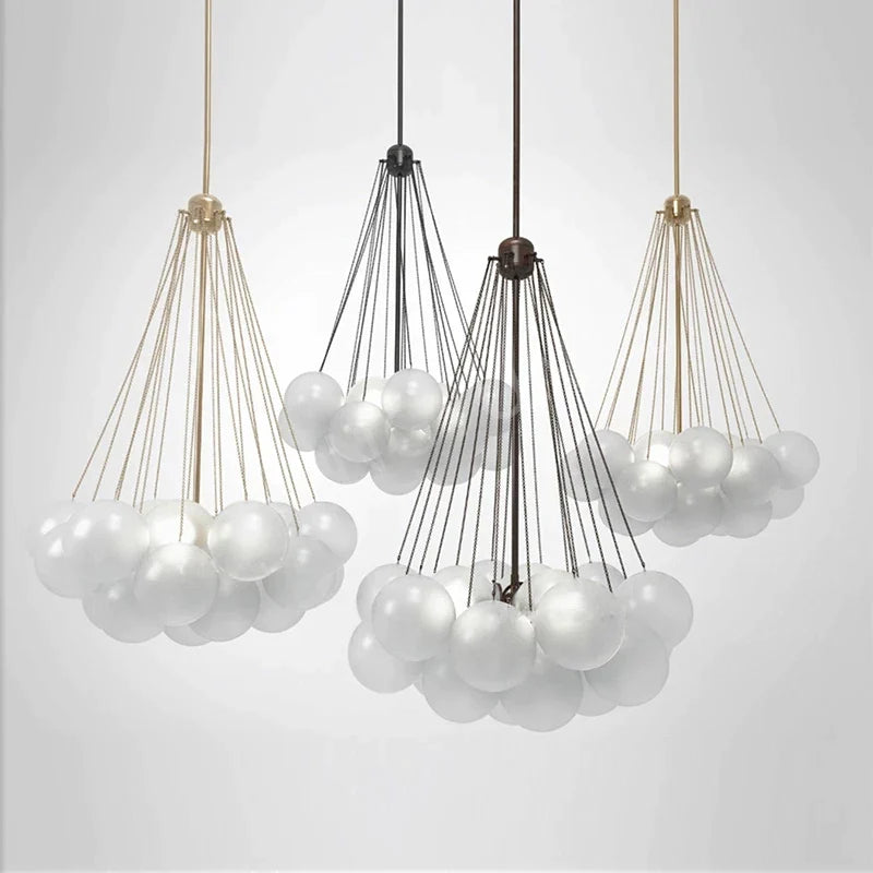 Afralia™ Glass Ball Chandelier: Modern Vintage Pendant Ceiling Lamps for Kitchen Decor