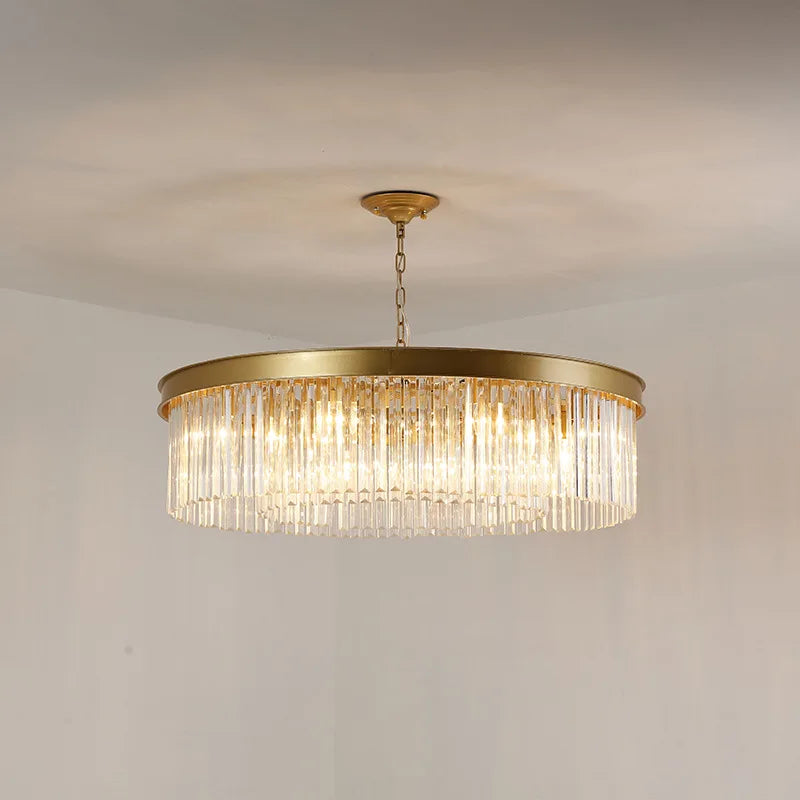 Afralia™ LED Crystal Chandeliers: Modern Luxury Gold Black Pendant Light for Home Decoration