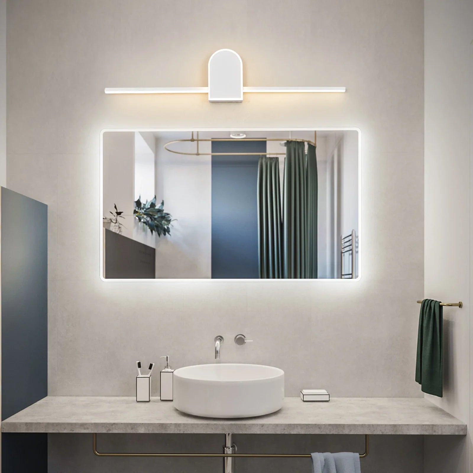 Nordic LED Mirror Light by Afralia™ - Modern Black/White Wall Sconce for Bathroom Mirror