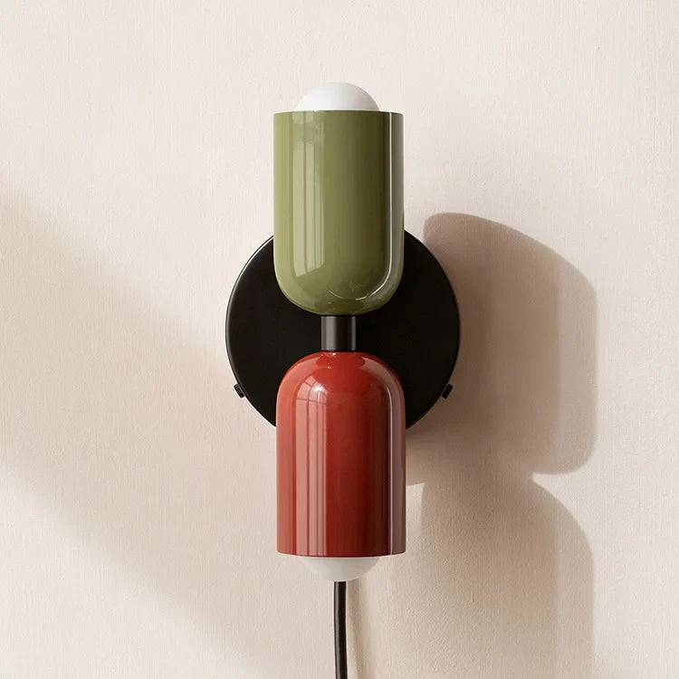 Afralia™ Cream Double Head LED Wall Lamps | Modern Nordic Colorful Lights for Indoor Decor