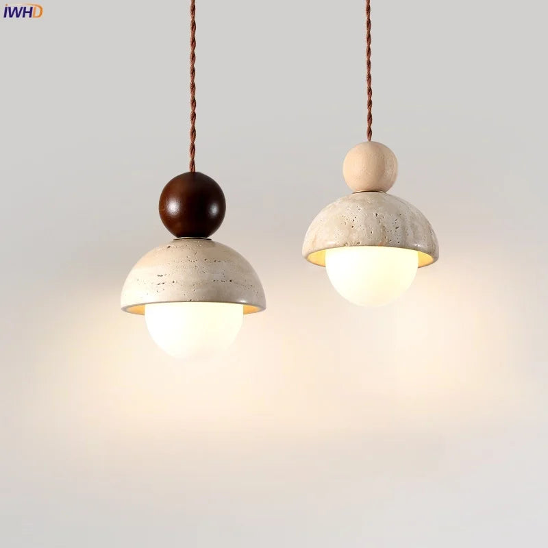 Afralia™ Yellow Travertine LED Pendant Lights - Modern Nordic Home Decor