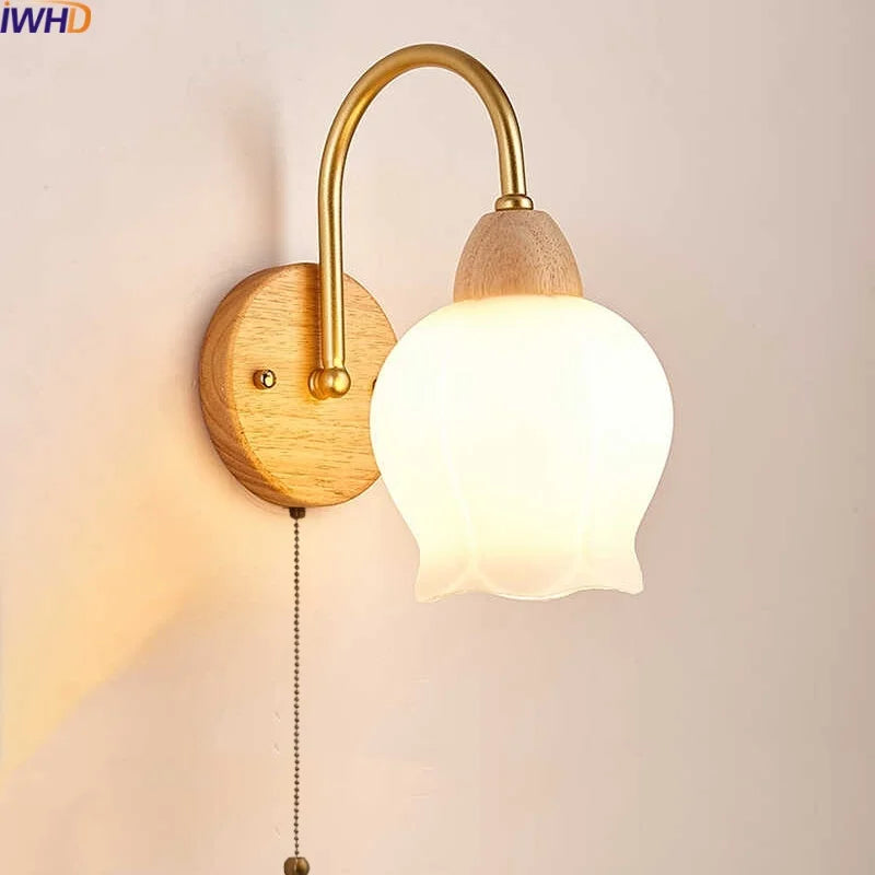 Afralia™ LED Wall Lamps: Nordic Modern Design for Home Decor, Living Room, Bar, Stair - Pull Chain Switch