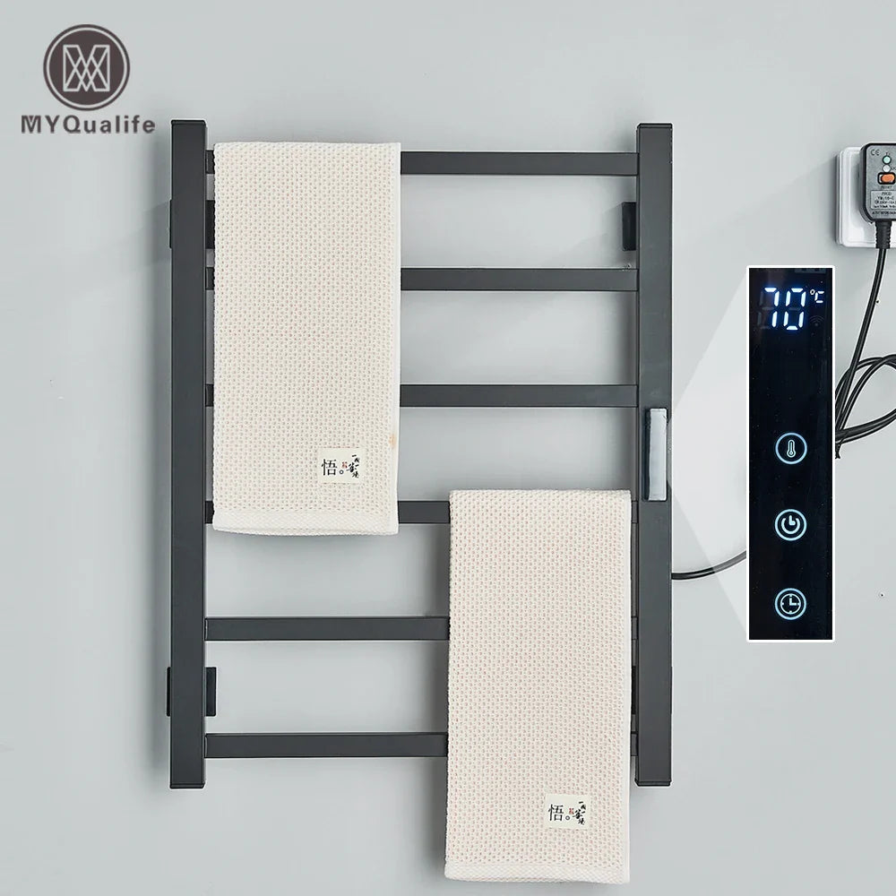 Afralia™ Stainless Steel Towel Rack with Digital Display and Thermostatic Dryer