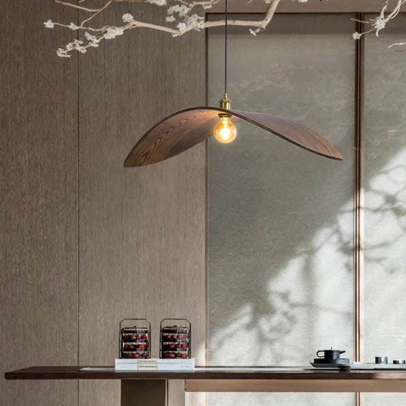 Afralia™ Wood Ceiling Chandelier: Japanese-Inspired LED Pendant Light for Home, Kitchen, and Teahouse
