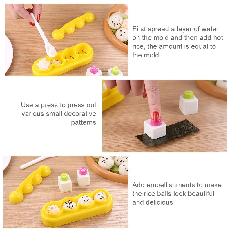 Afralia™ Rice Ball Kit: Sushi Mold Set for Kids DIY Meal Creation