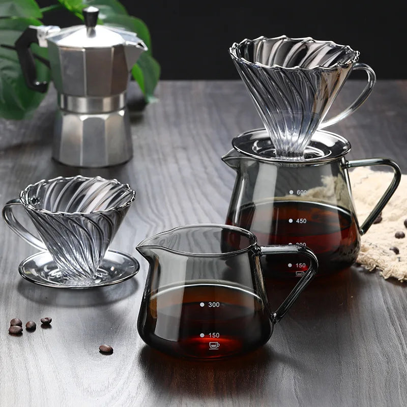 Afralia™ Glass Coffee Pot Server 400/600ML - Reusable Coffee Carafe & Kettle