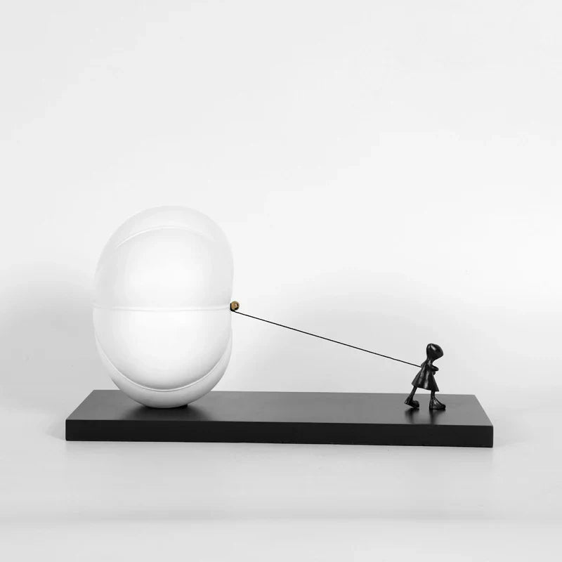 Afralia™ Cartoon Balloon Man Pumpkin Figure Resin Sculpture Home Decoration