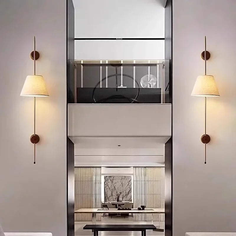 Afralia™ Solid Wood Wall Sconces LED Light, Bedroom Living Room Kitchen Decor