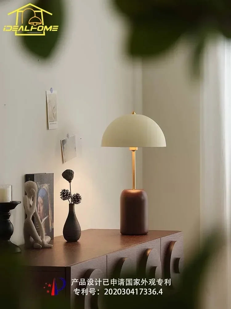 Afralia™ French Medieval Solid Wood LED Table Lamp for Bedroom, Living Room
