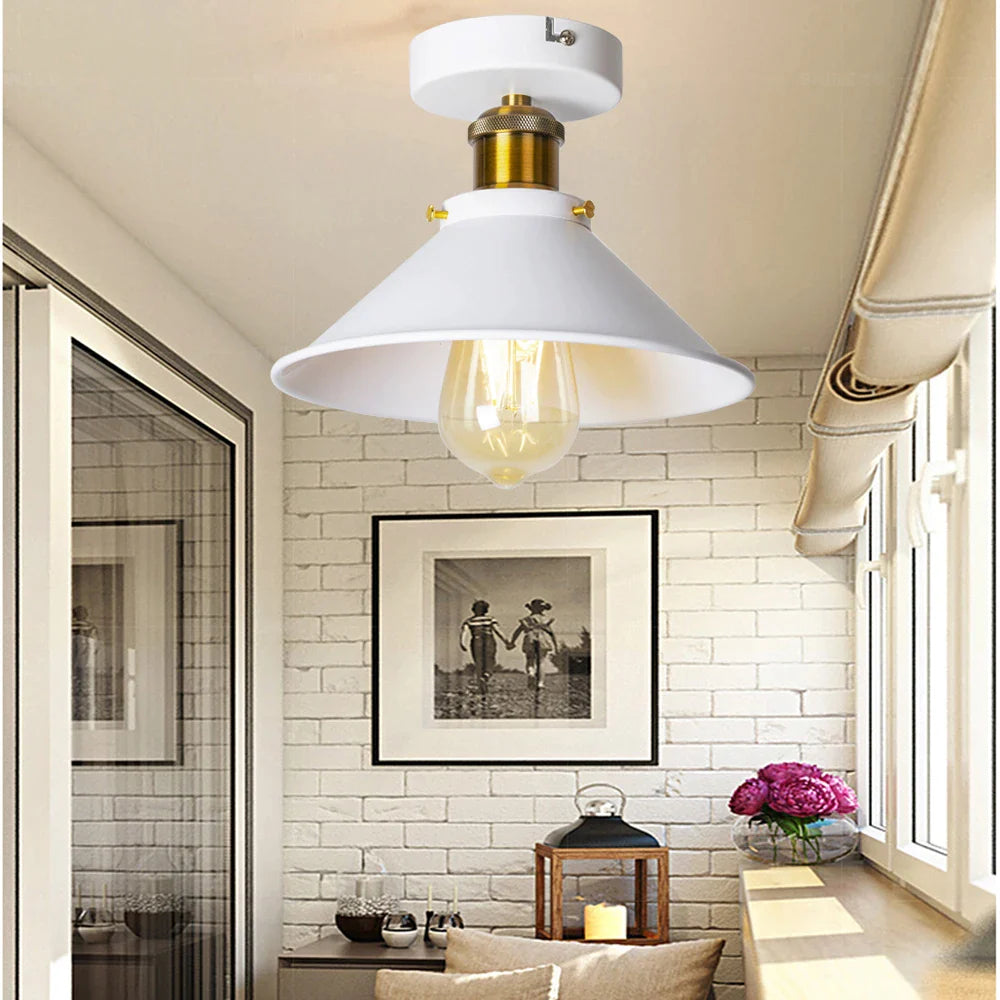 Afralia™ Vintage Industrial Retro Round Ceiling Light for Home Bar Café Shop
