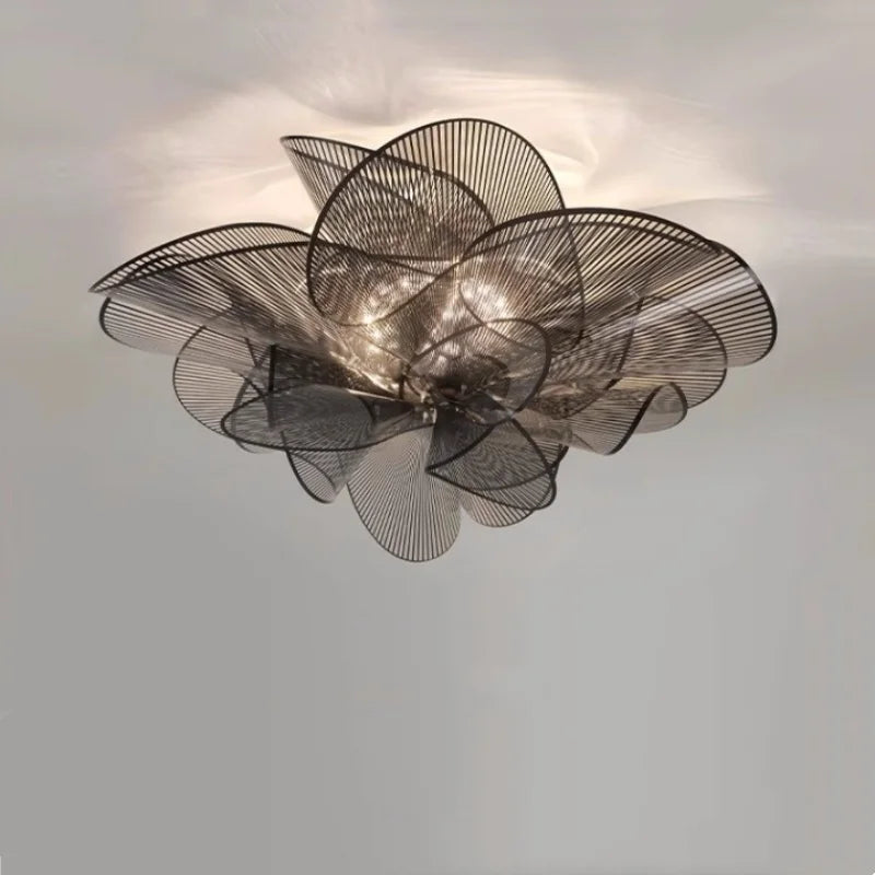 Afralia™ Flower Petal Acrylic LED Ceiling Chandelier for Artistic Indoor Lighting