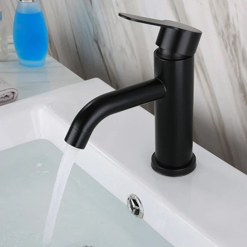 Afralia™ Matte Black Silver Bathroom Faucet Deck Mounted Basin Mixer Tap