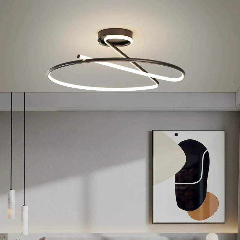 Afralia™ Heart Line LED Chandelier for Bedroom and Living Room