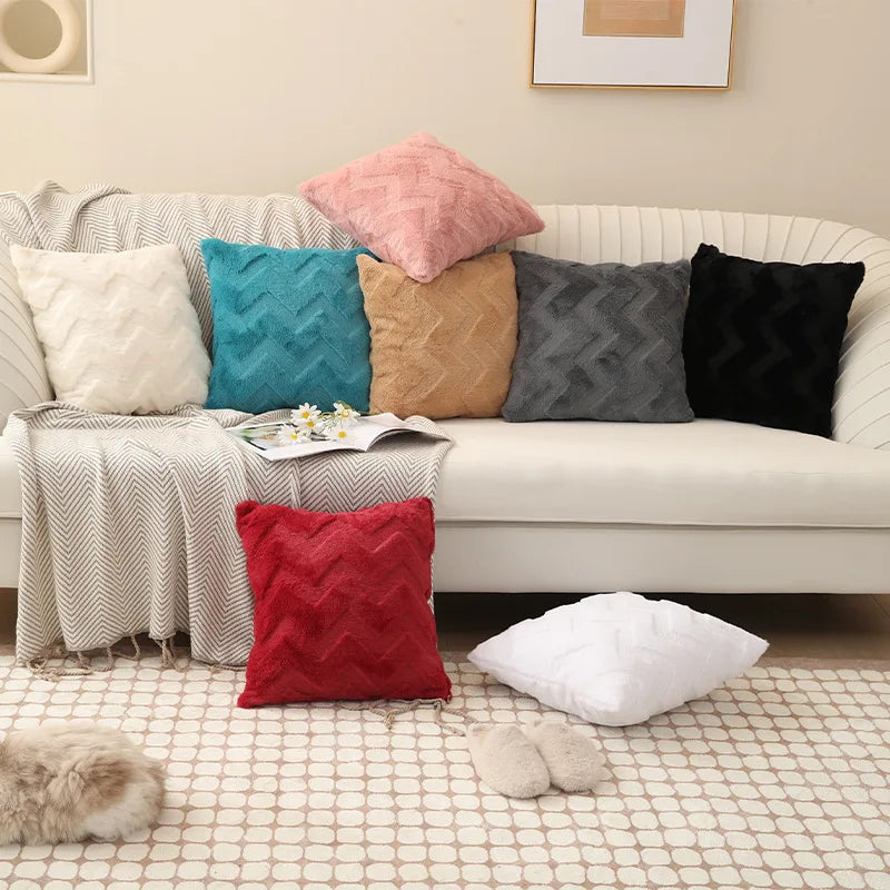 Afralia™ Nordic Wave Pillow Case 45*45CM Solid Color Sofa Cushion Cover
