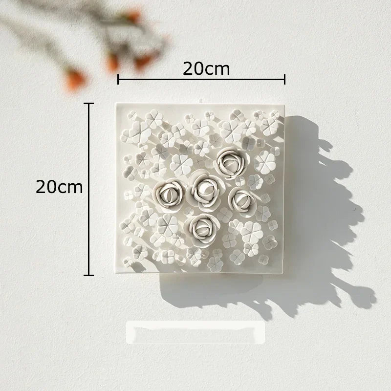 Afralia™ White Flower Wall Hanging: Artistic Living Room Decor & Floral Ornaments