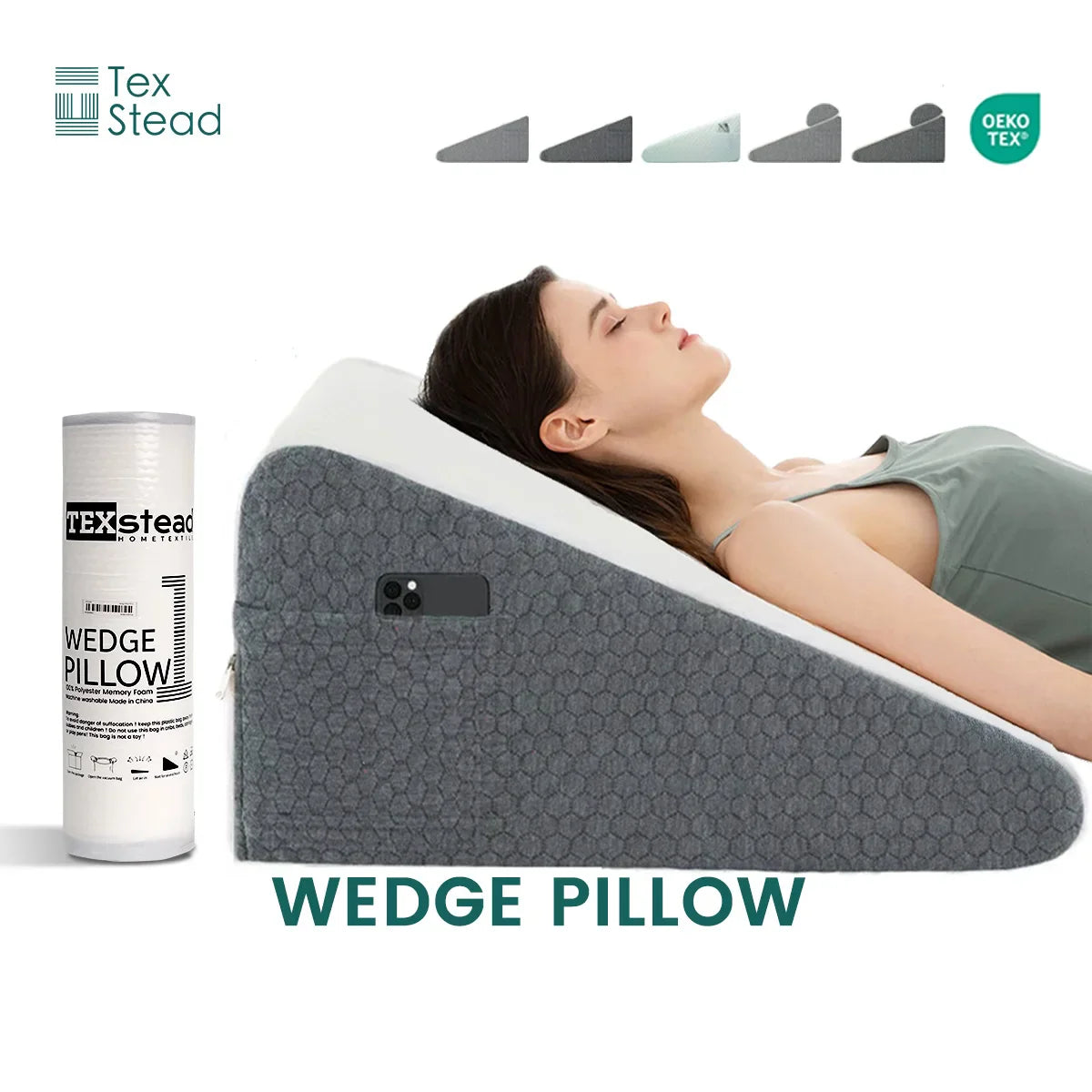 Afralia™ Sleep Support Wedge Pillow - Triangle Air Layer Memory Foam Bed Wedge
