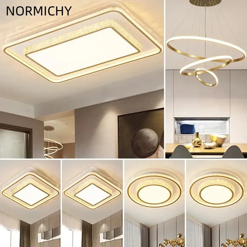 Afralia™ Crystal Luxury LED Ceiling Chandelier for Living Dining Bedroom & Salon