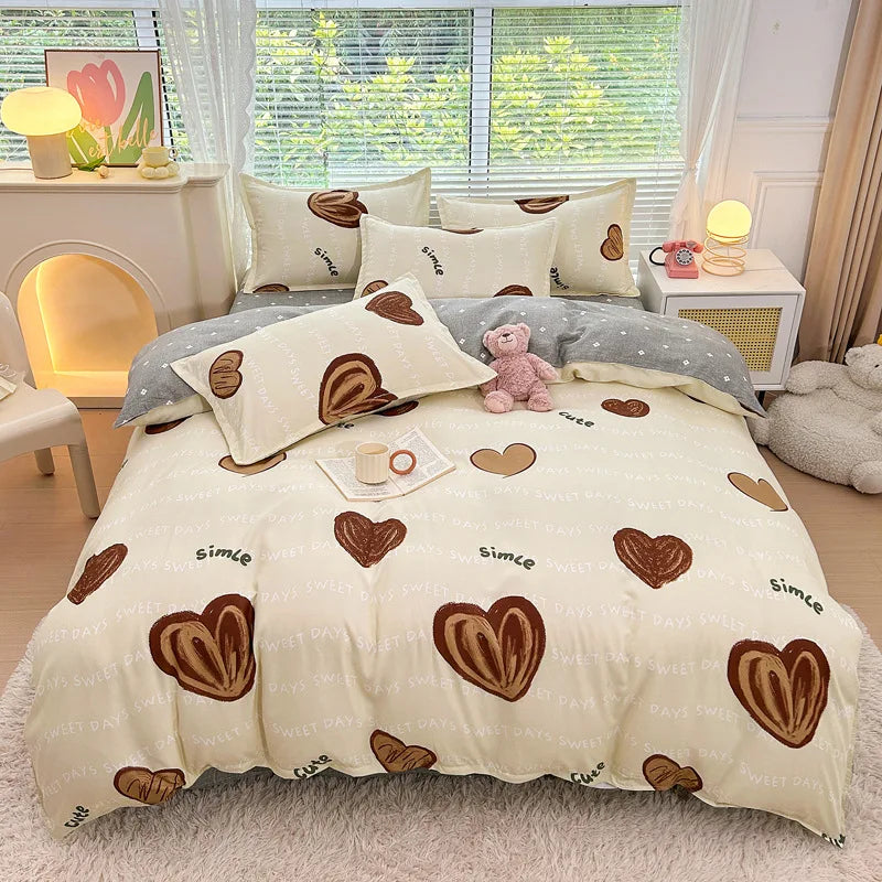 Afralia™ Plant Printed Brushed Single Duvet Cover for Cozy Winter Nights