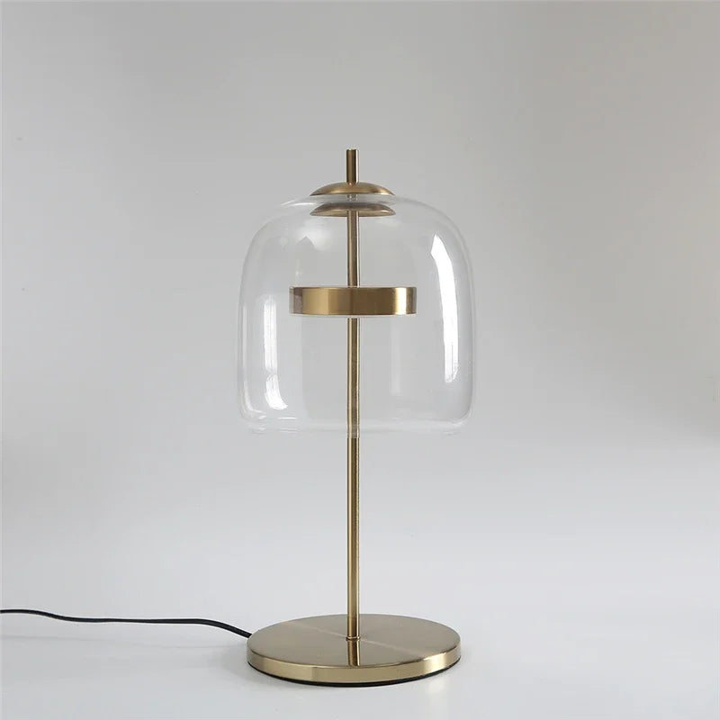 Afralia™ Glass Lampshade LED Table Lamp for Modern Bedroom Decor