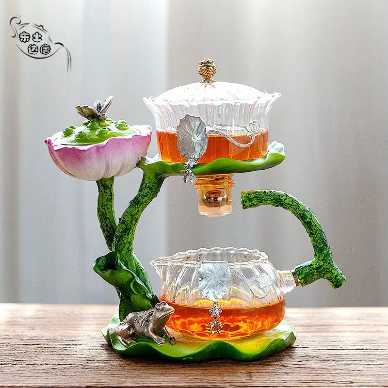 Afralia™ Glass Teapot & Lazy Tea Infuser - Home & Office Tea Set