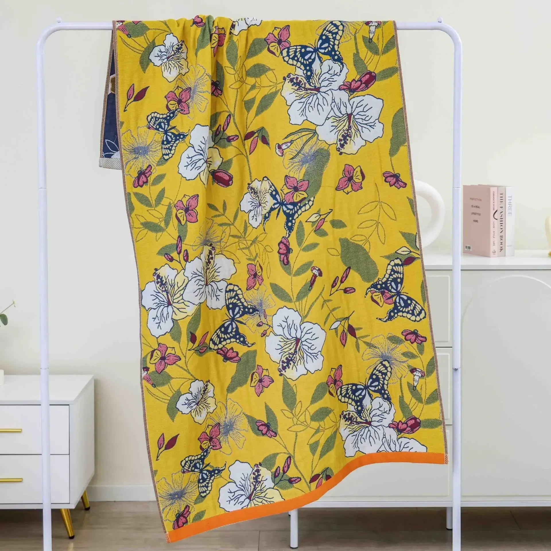 Afralia™ Cotton Bath Towel - Boho Floral Design - Absorbent & Quick Dry - Large Size 80x160cm