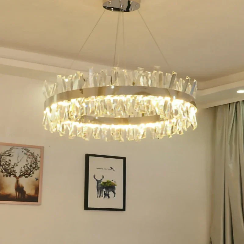 Afralia™ Crystal LED Ring Chandelier for Luxury Decor & Lighting