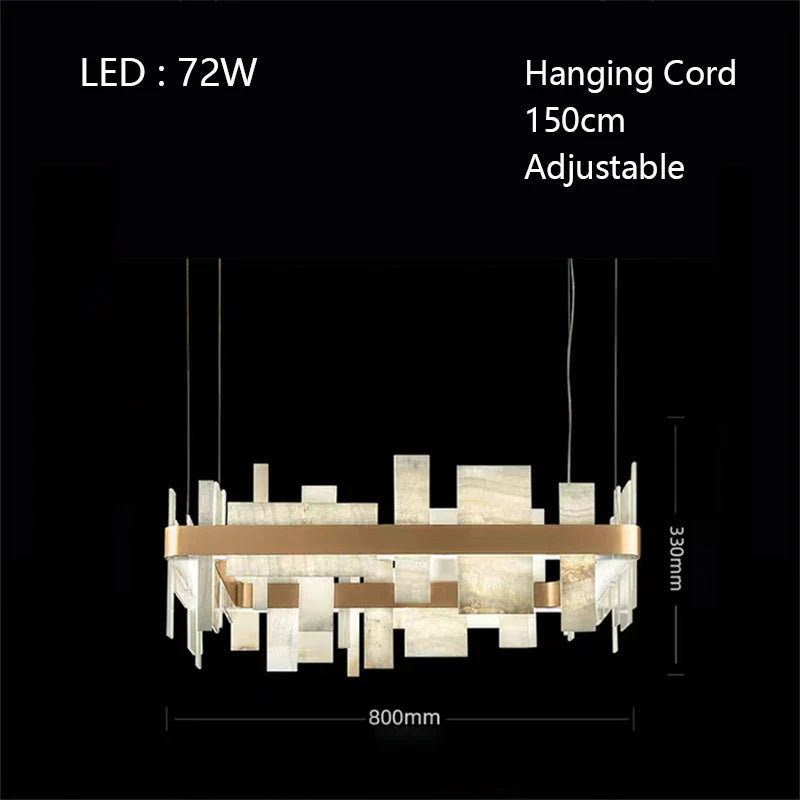 Afralia™ Marble LED Chandelier Luxury Art Decor Hanging Lamps for Bedroom