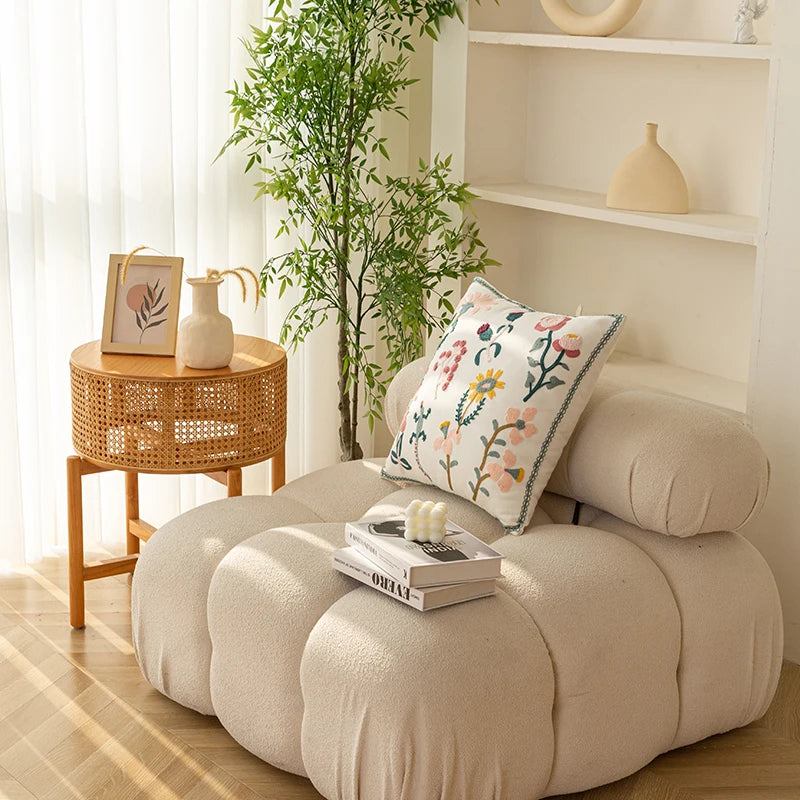 Afralia™ Chic Floral Geometric Cushion Cover - 45x45cm