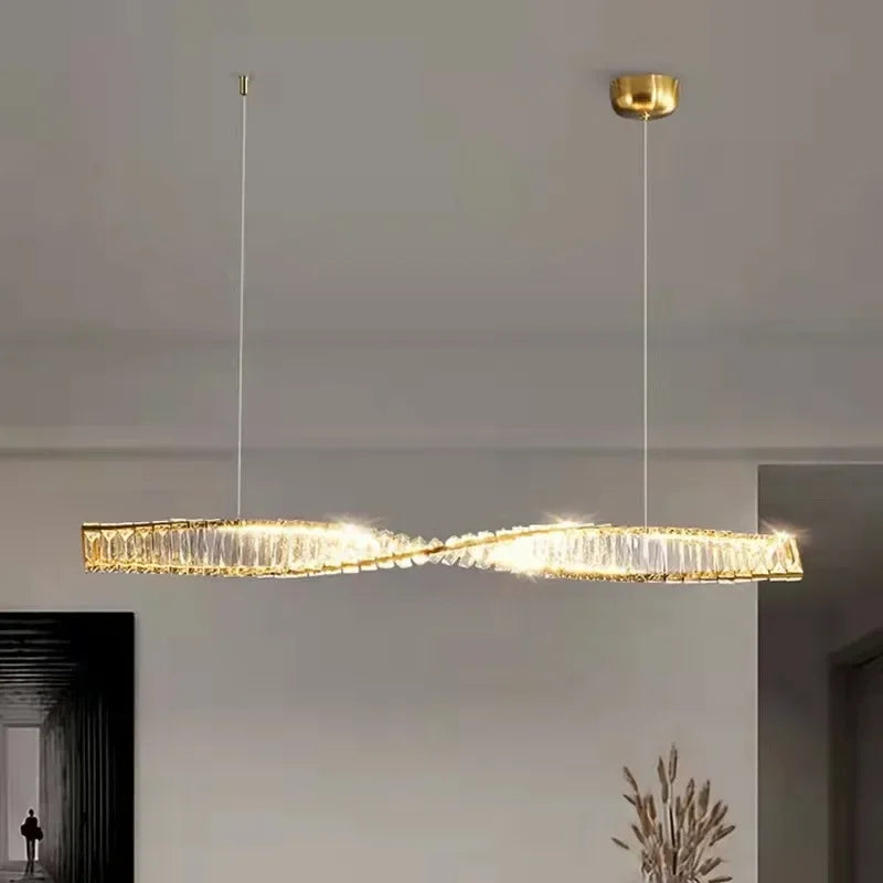 Afralia™ Gold Steel LED Pendant Lights - Luxury Dimmable Suspend Lamp