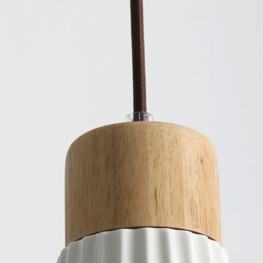 Afralia™ Wood & Ceramic Pendant Lights for Kitchen Dining Room Decor
