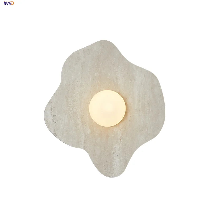 Afralia™ Stone LED Wall Light Fixture Modern Luxury White Glass Wall Lamp
