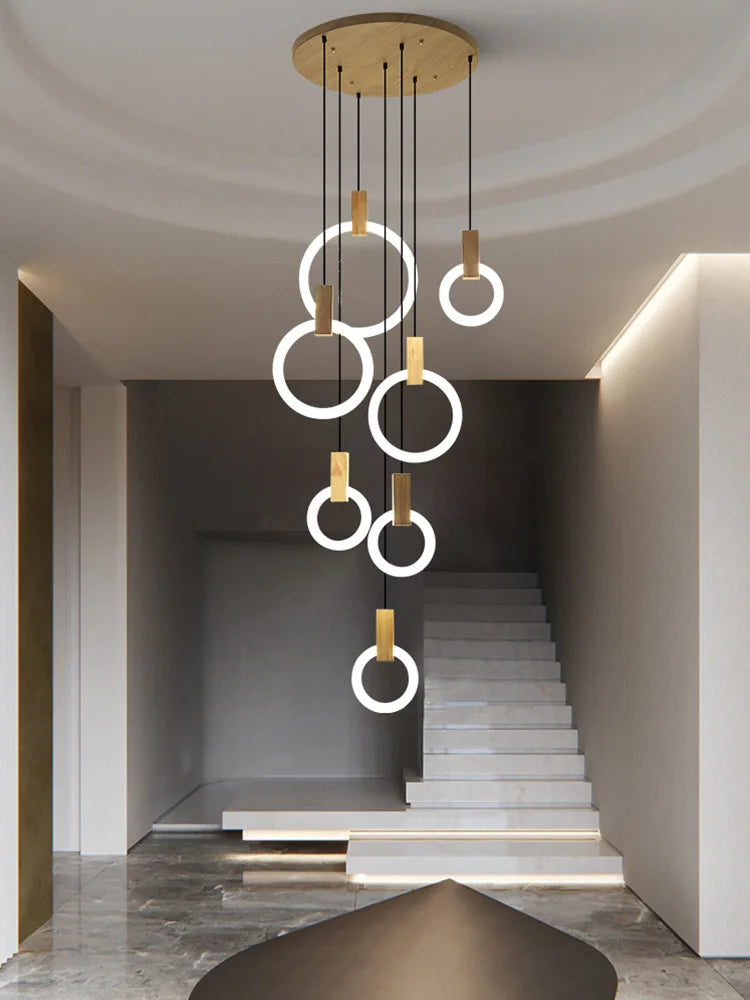 Afralia™ Solid Wood Ceiling Chandelier for Modern Decor in Various Rooms