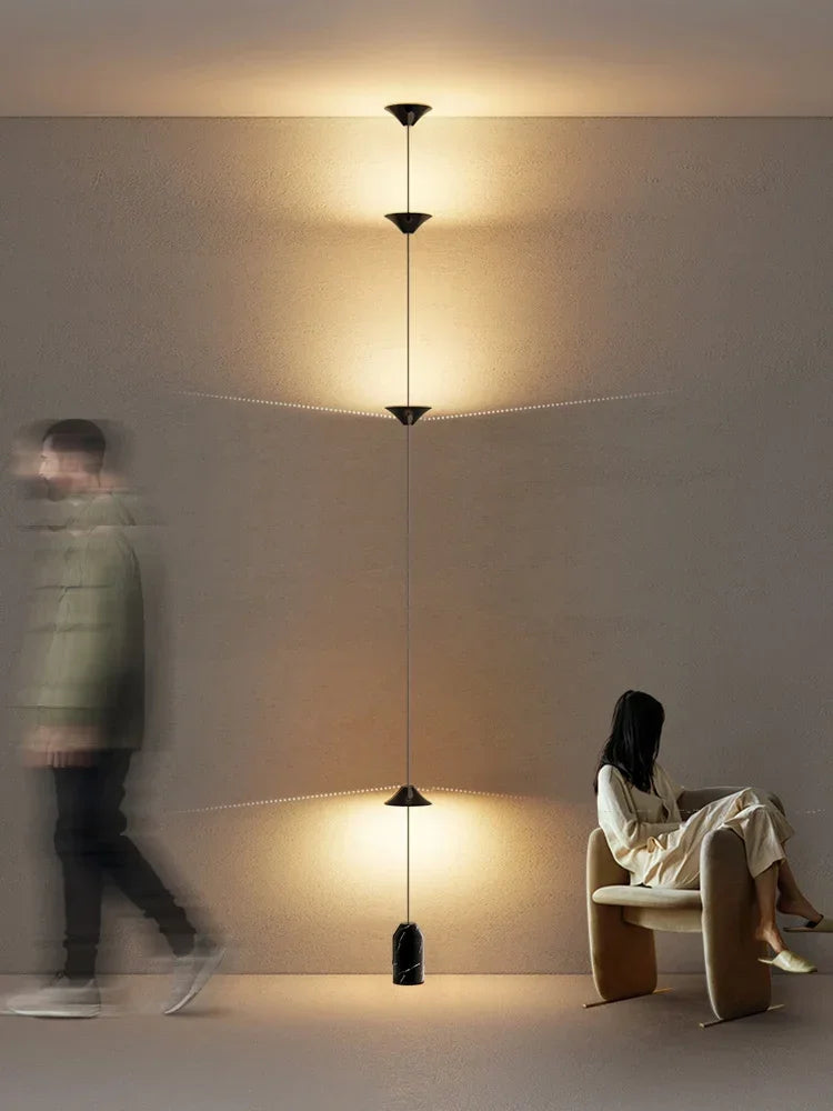 Afralia™ Cone Design Art Iron Hanging Cable Floor Lamp