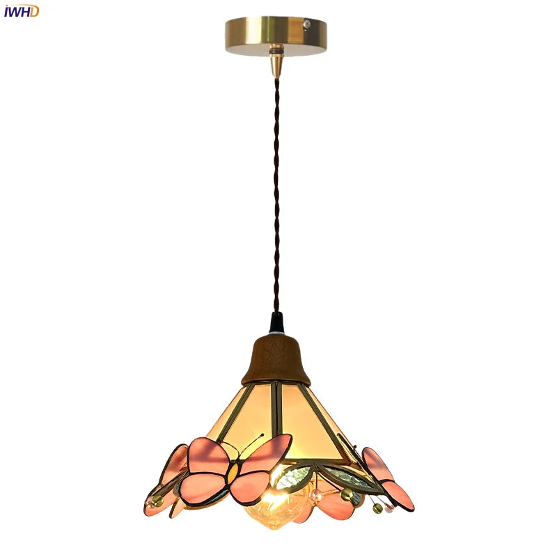 Afralia™ Vintage Glass LED Pendant Lamp for Home Decor
