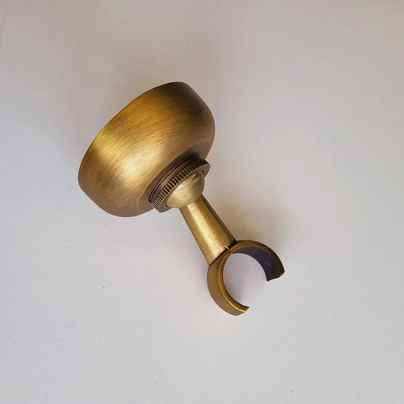 Afralia™ Antique Brass Hand Shower Holder Hook Pedestal Bracket Wall Mount Bathroom Accessories