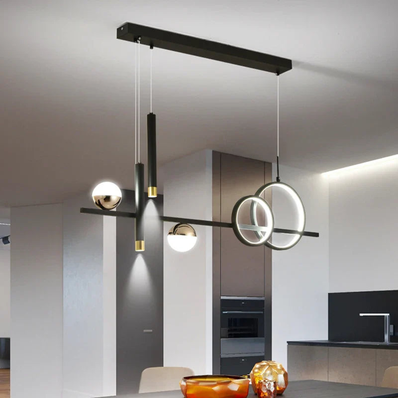 Afralia™ LED Pendant Lights: Modern Minimalist Chandelier with Remote Control, Ideal for Kitchen, Dining, Office