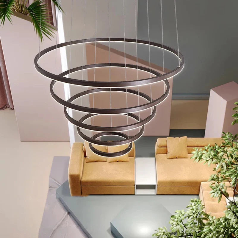 Afralia™ Nordic Home Chandelier Stair Pendant Ceiling Light for Living Room Bedroom Dining