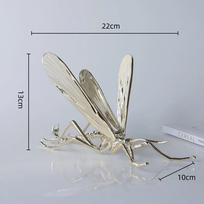 Afralia™ Metal Insect Sculpture Figurine Home Decor Accessory