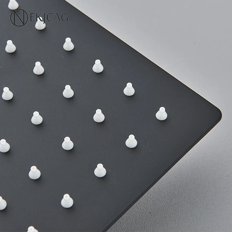 Afralia™ Stainless Steel Rainfall Shower Head Black Chrome Plated Bathroom Faucet Accessories
