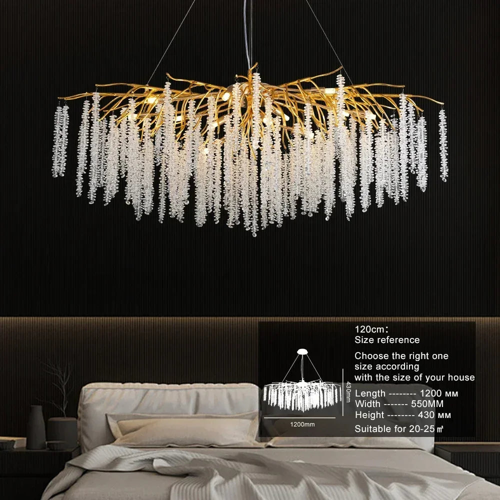 Afralia™ Crystal Ceiling Chandelier for Bedroom and Living Room
