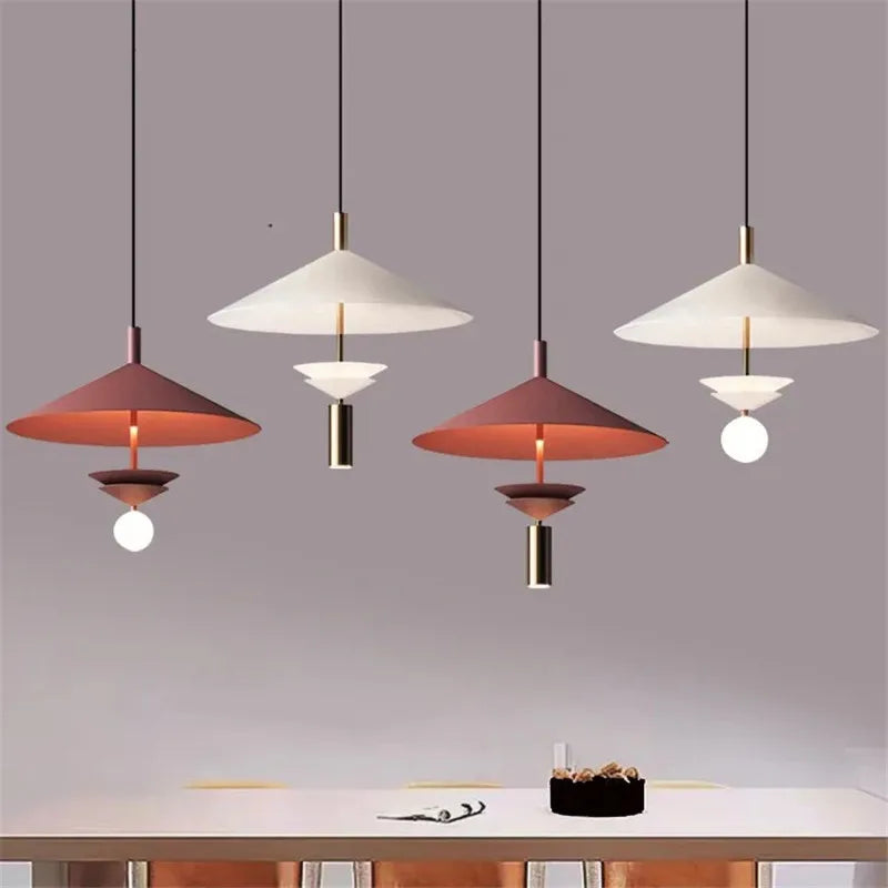 Afralia™ Red UFO Pendant Light for Dining and Living Room, Minimalist LED Lamp