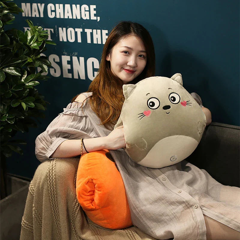 Afralia™ Cartoon Animal Throw Pillow Blanket: Two-in-one Multi-functional Home Office Summer Blanket