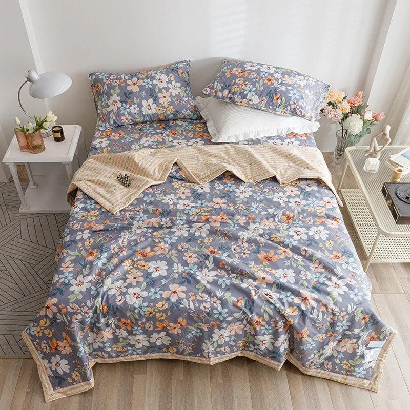 Afralia™ Summer Cotton Quilt Throws Blanket Twin Queen Size