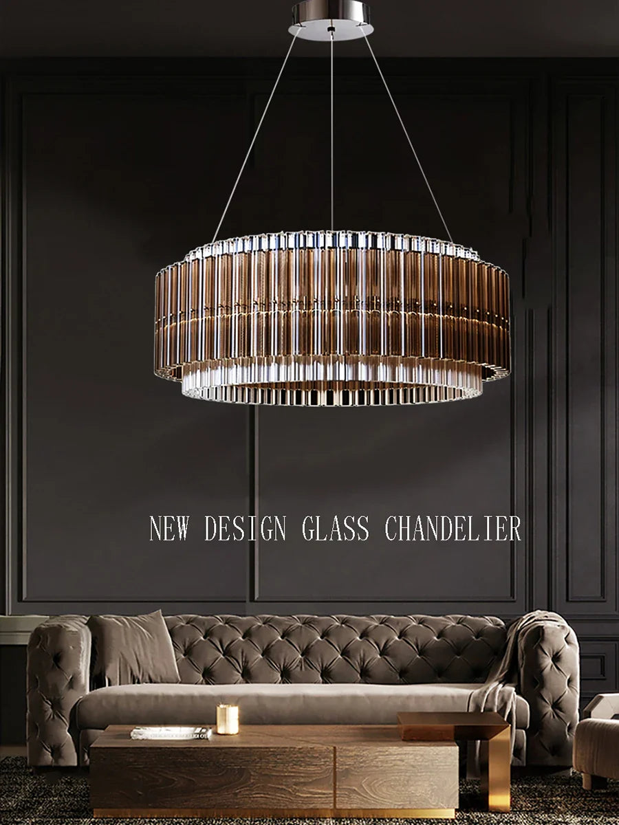 Afralia™ Postmodern Brown Glass Chandelier Lighting - 2025 New Design
