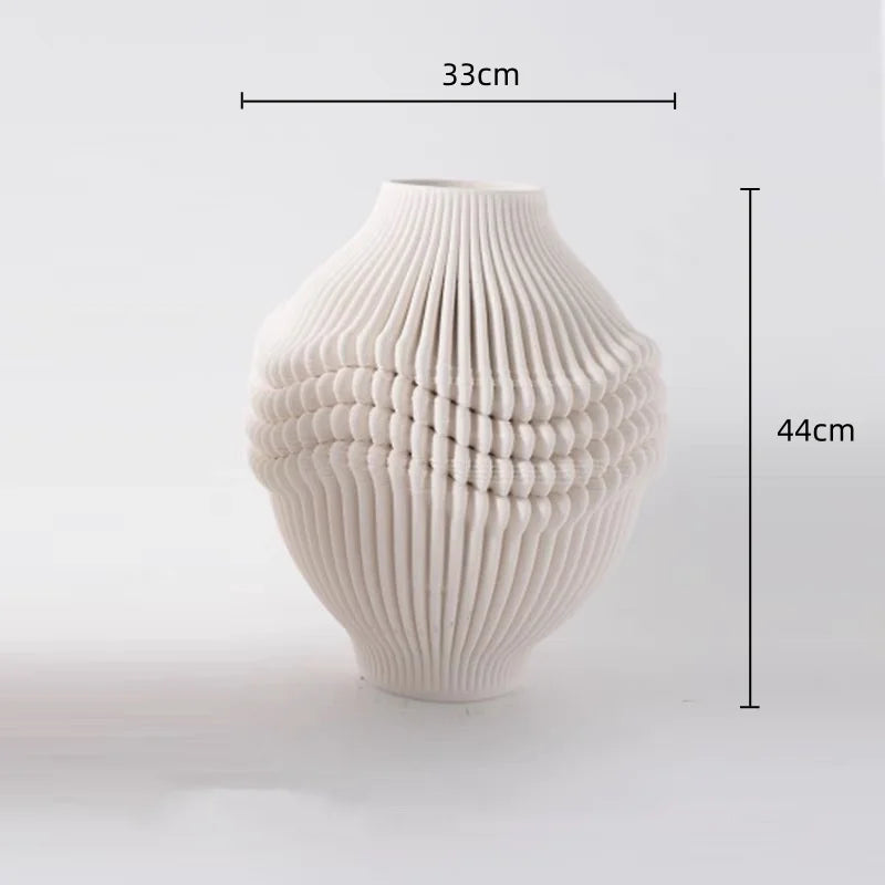 Afralia™ Geometric Folding Ceramic Flower Vase Home Decor Handicrafts