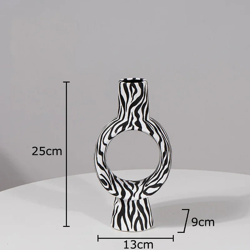 Afralia™ Hollow Ceramic Vase for Desk Decoration and Flower Arrangement