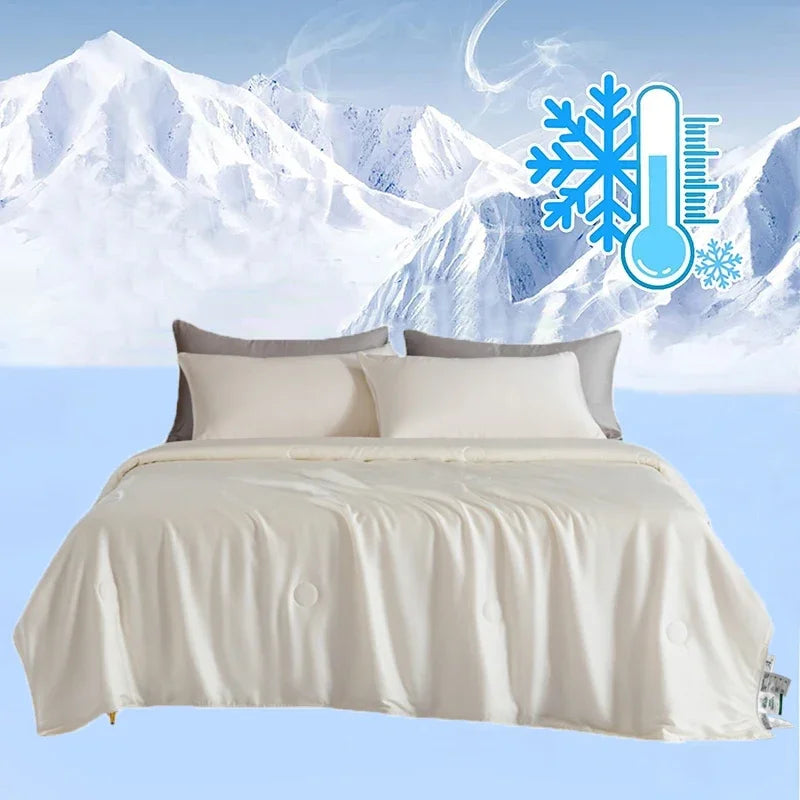 Afralia™ Cooling Comforter: Silky Soft Lightweight Quilt for Summer, Double-Sided Cold Fabric