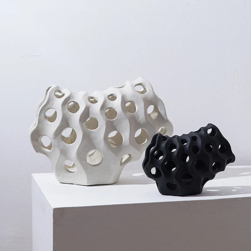 Afralia™ Coral Geometric Resin Sculpture Sea Creature Decor Figurine